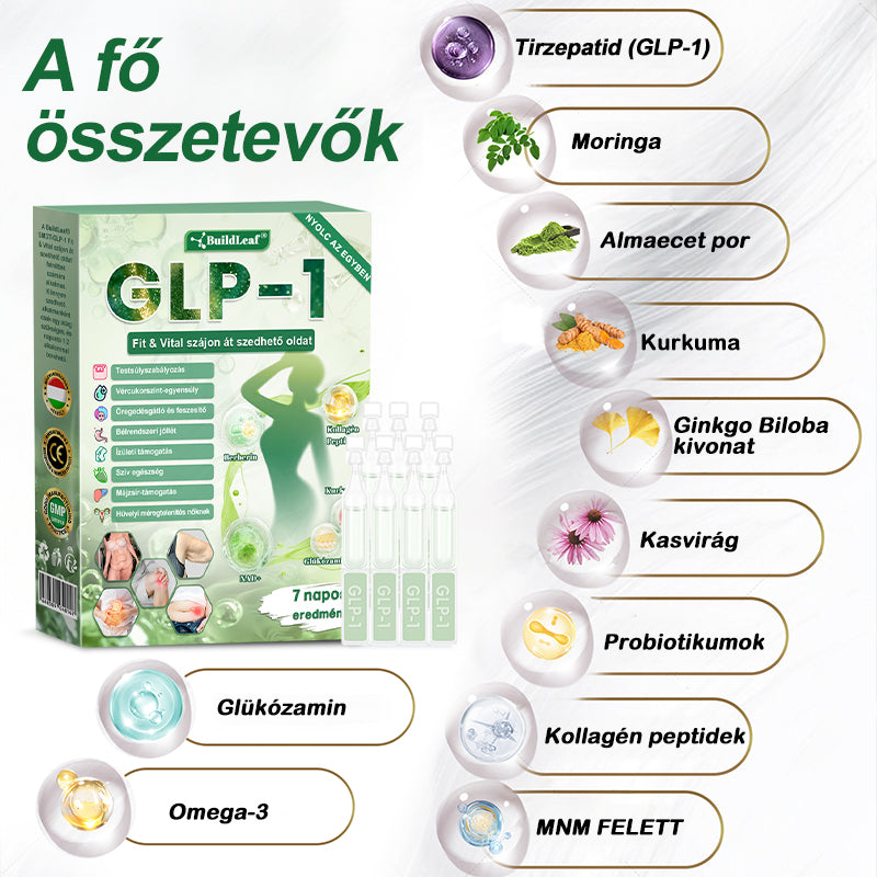 🌿BuildLeaf®🥇 GLP-1 8-az-1-ben Fit & Vital Orális Oldat (Csak napi egyszer, látható változások 7 nap alatt)  Elhízásra, szív- és érrendszeri egészségre, cukorbetegségre, alvási apnoéra, emésztőrendszeri egészségre, ízületi problémákra és még sok másra