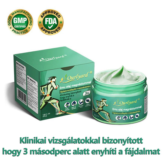 👨⚕️👨⚕️👨⚕️✅Ourlyard® Advanced Magnesium & Emu Oil Massage Pain Relief Cream (🏅A végső megoldás izomfájdalmak, ízületi gyulladás, ízületi fájdalom, idegfájdalom, gyulladás és merevség esetén) – Gyártva az USA-ban