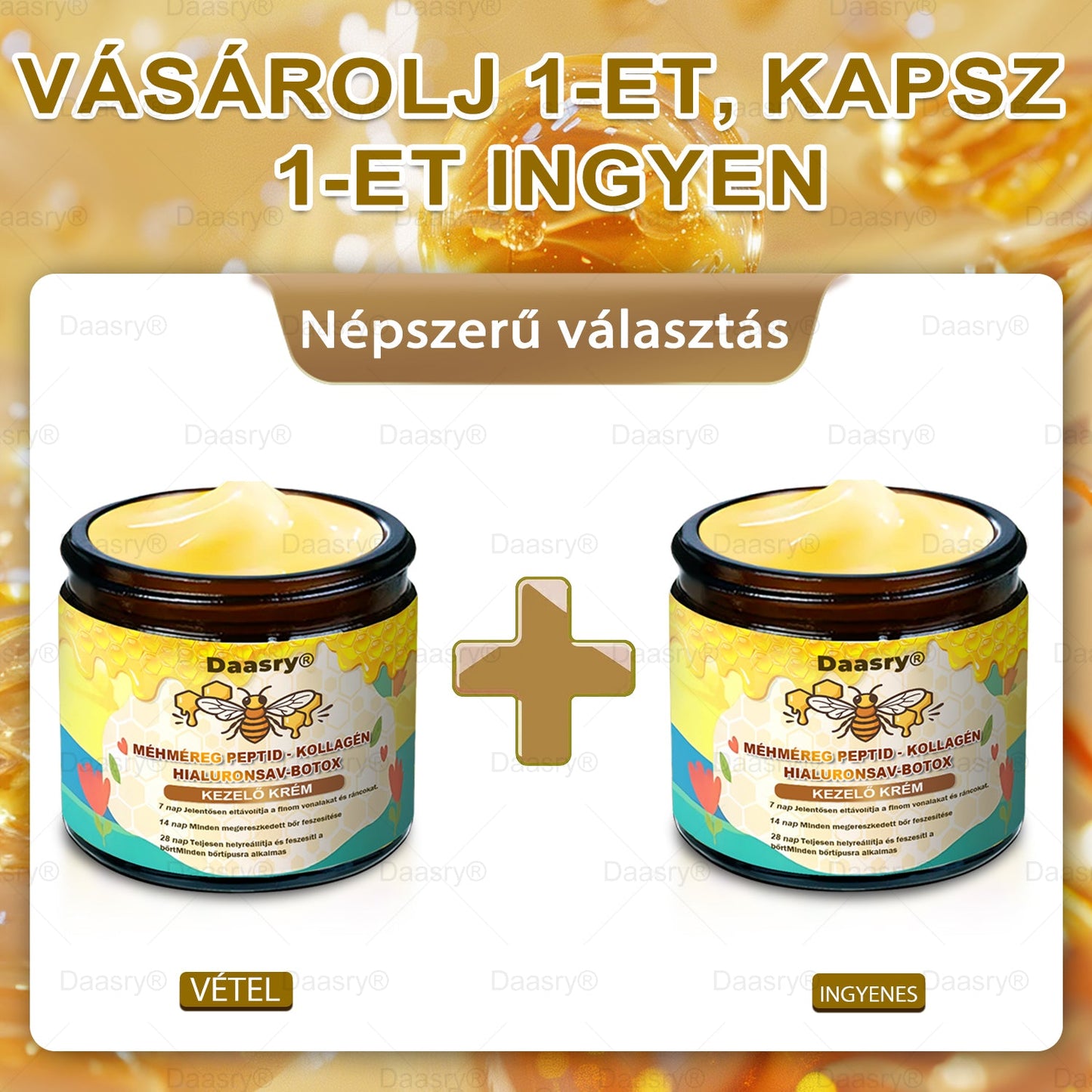 Daasry® Méhméreg Krém – Természetes bőrfeszesítés és ránctalanítás klinikai hatékonysággal! ✨