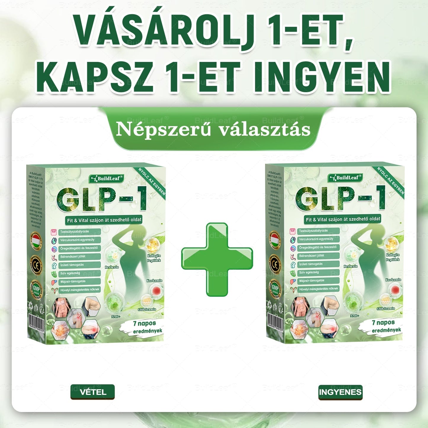 🌿BuildLeaf®🥇 GLP-1 8-az-1-ben Fit & Vital Orális Oldat (Csak napi egyszer, látható változások 7 nap alatt)  Elhízásra, szív- és érrendszeri egészségre, cukorbetegségre, alvási apnoéra, emésztőrendszeri egészségre, ízületi problémákra és még sok másra
