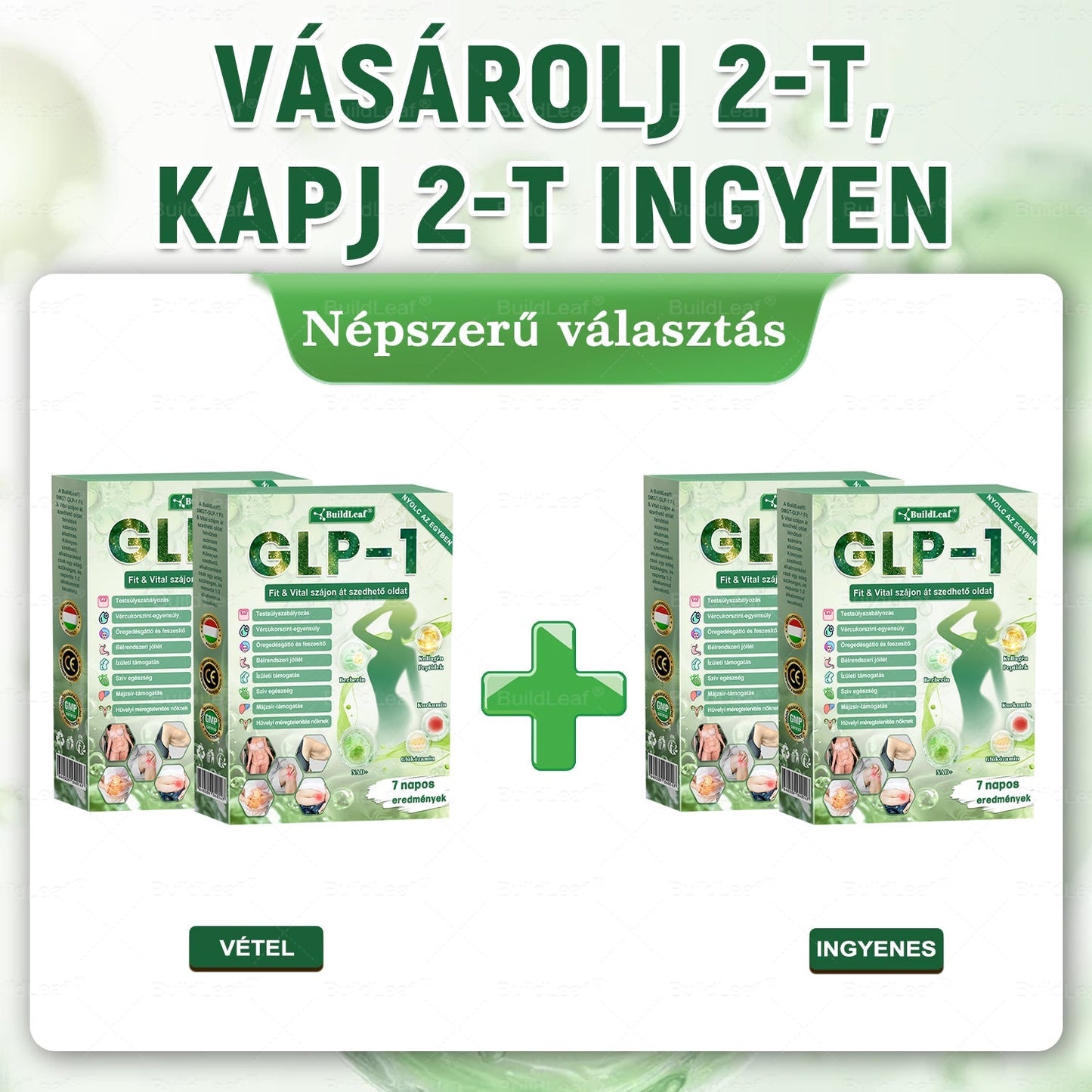 🌿BuildLeaf®🥇 GLP-1 8-az-1-ben Fit & Vital Orális Oldat (Csak napi egyszer, látható változások 7 nap alatt)  Elhízásra, szív- és érrendszeri egészségre, cukorbetegségre, alvási apnoéra, emésztőrendszeri egészségre, ízületi problémákra és még sok másra