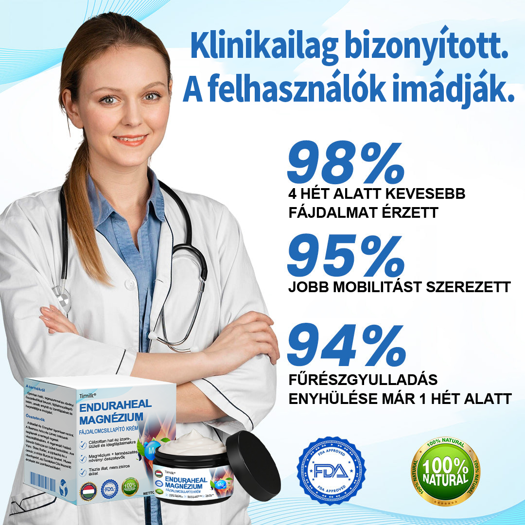 ✅✅Timilk® EnduraHeal magnézium fájdalomcsillapító krém (arthritis, neuropathia, reuma, sport sérülések és egyéb panaszok kezelésére)