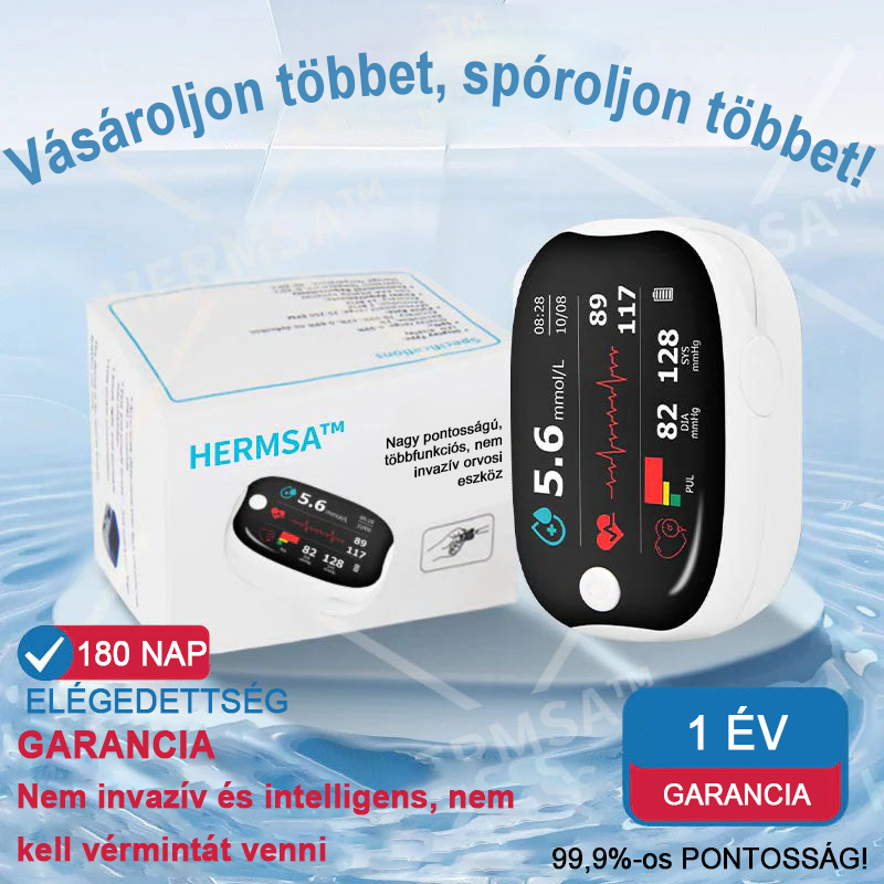 【HIVATALOS ÁRUHÁZ】HERMSA Precíziós Multifunkcionális Non-Invazív Orvosi Készülék (vércukorszint, oxigéntelítettség és vérnyomás mérésére) [Pontosság 99,9%].🔥