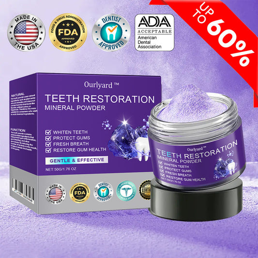 ✅Hivatalos Áruház | Ourlyard™ Tooth Health Mineral Powder🧑🏽‍⚕️ Szerezze meg az American Dental Association (ADA) tanúsítványát (kezeli a parodontitist és a szájfekélyeket, megelőzi a fogak elvesztését és helyreállítja a fogíny recesszióját)🔥