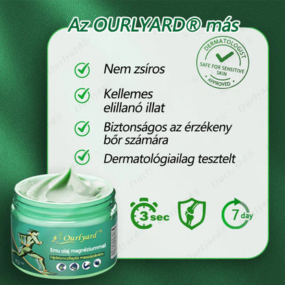👨‍⚕️✅Ourlyard® Advanced Magnesium & Emu Oil Massage Pain Relief Cream (🏅A végső megoldás izomfájdalmak, ízületi gyulladás, ízületi fájdalom, idegfájdalom, gyulladás és merevség esetén) – Gyártva az USA-ban