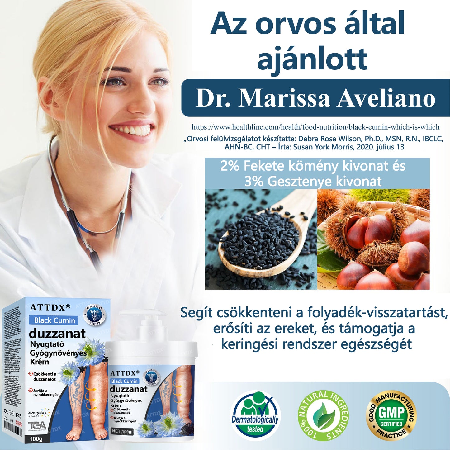 👨‍⚕️👨‍⚕️👨‍⚕️ATTDX® Növényi ödéma enyhítő krém nigellával